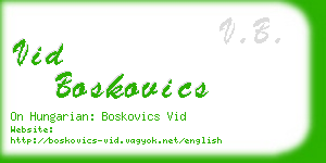 vid boskovics business card